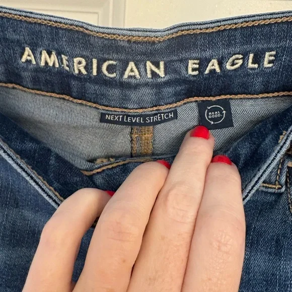 American Eagle Next Level Stretch High Rise Skinny Kick Jeans - Picture 2 of 6